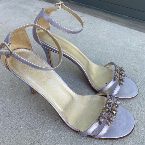 BADGLEY MISCHKA METALLIC PURPLE SANDALS - Picture 1 of 9